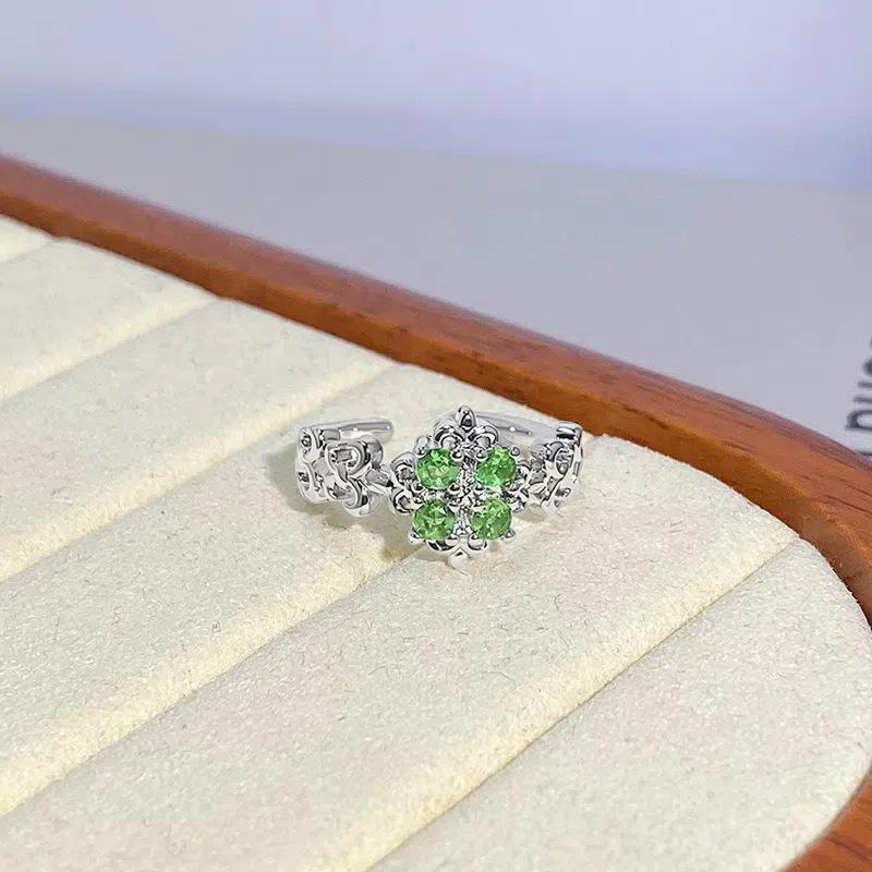 Klein Frisch Sommer Kühle Gefühl Grün Zir*****Stift Ringlicht Luxus Hoher Sinn Temperament Stapeln Tragen Nischenring Frau