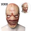 Halloween Party Accessory Smiling Clown Mask for Men, Scary Toothy Latex Creepy Mask, Masquerade Horror Cosplay Haunted House Costume