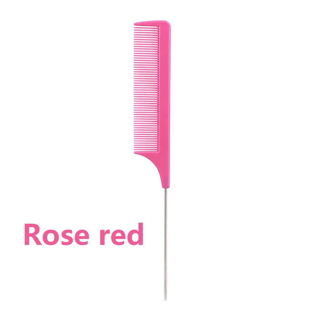 1 Stück Professioneller Spitzkamm Salon Haarstyling Edelstahl Antistatisch Färbekamm Speziell für Echthaarperücken