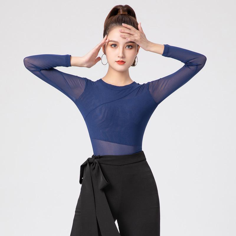 Premium Women's Long-Sleeve Latin Dance Top for Practice