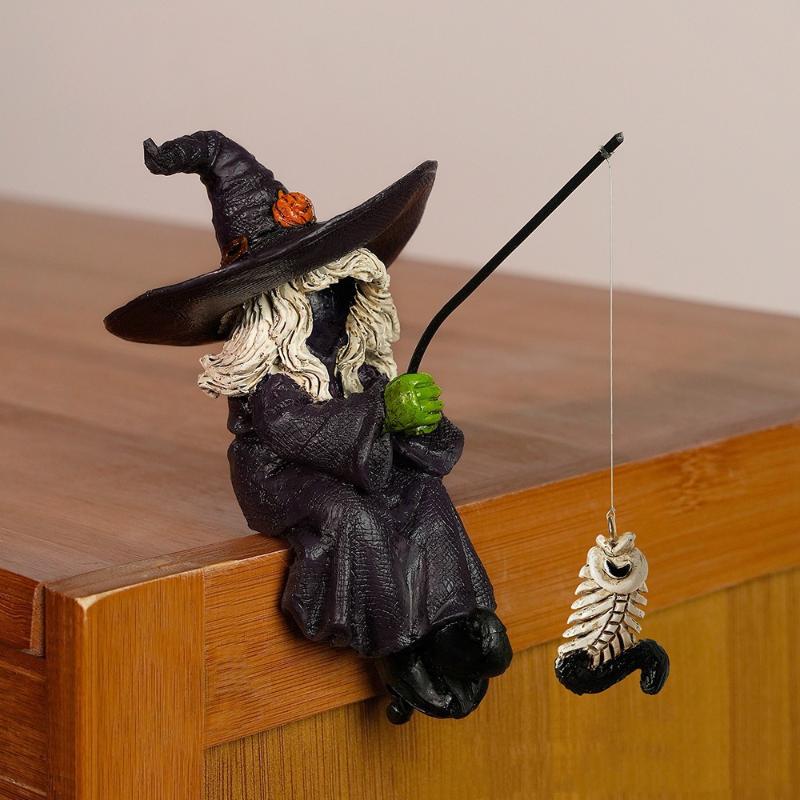 Halloween Witch Spooky Resin Figurine Ghost Decoration Horror Fun Festival Fish Tank Aquarium Home Decoration Accessories