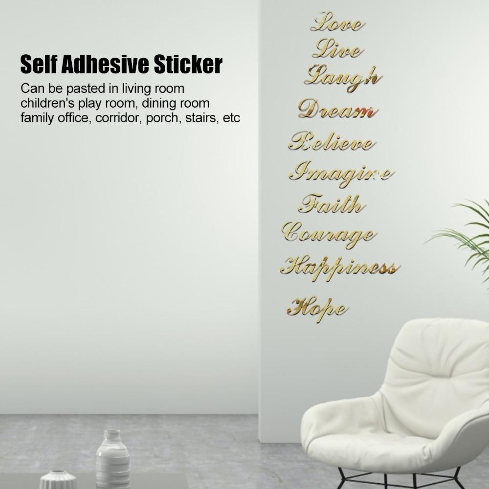 

Acrylic Acrylic Wall Decal Silver Gold English Letter Decor Letter Wall Sticker Stair Decor золотий