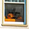 Smiling Halloween Skeleton Glass Showcase Bedroom Home Decoration Stickers Wall