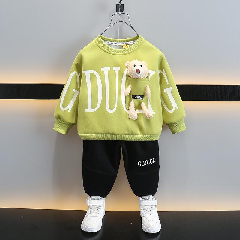 

Дитячий мультяшний світшот і штани: Трендова осінньо-весняна мода 2025 90 cm зелений