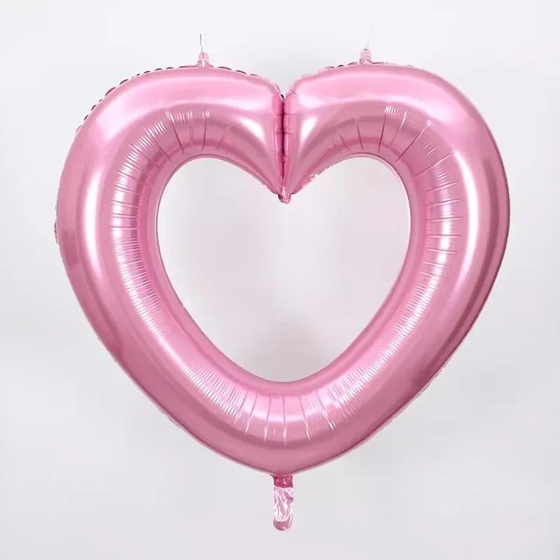 Love Heart Aluminum Film Balloon Peach Heart Foil Balloon Wedding Room Decor Bride To Be Photobooth Props Baloon Bridal Shower