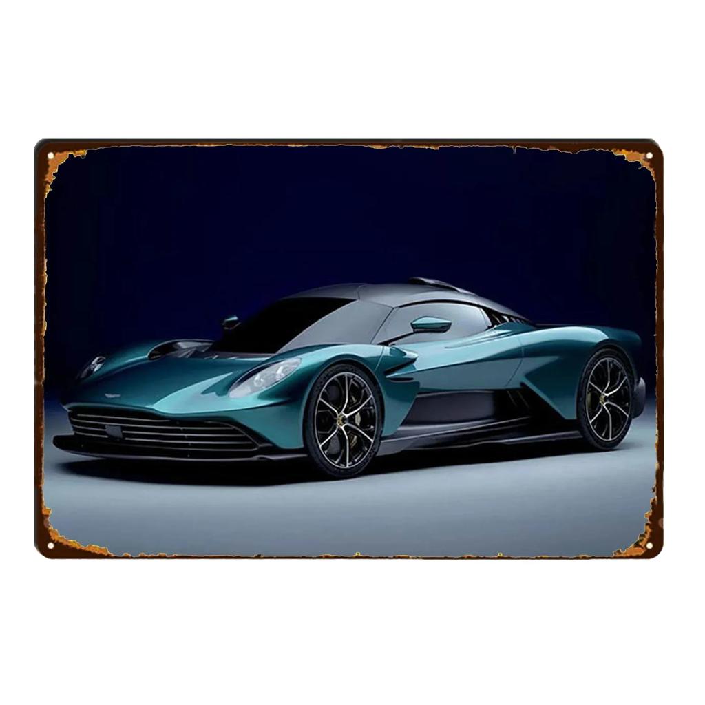 Sports Car Racing Poster Rust Shabby Tin Sign Art Decor Garage Bar Man Cave Signs Decorative Plaques Wall Metal Tin Plate Sig