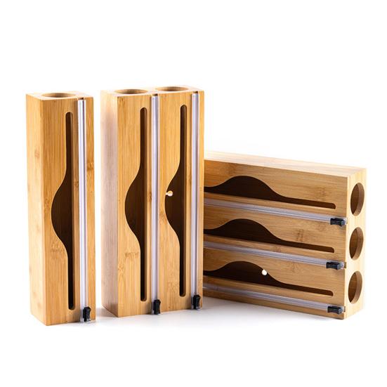 Food Cling Film Cutter Plastic Wrap Dispenser with Slide Cutter Aluminum Foil Dispenser Wall-Mounted Organizer