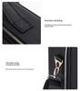 Black Heightened Cosmetic Bag with Mirror - Large Capacity Portable Handheld Storage Box
