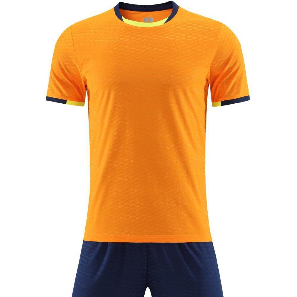Brand Jacquard Fabric Football Jersey Set Men'S And Women'S Short-Sleeved Jersey Football Jersey Blank Version Jersey Fan Version