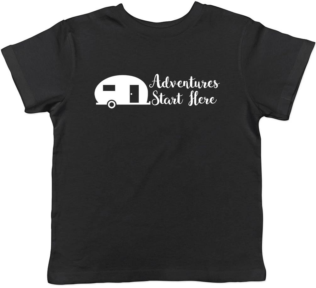 Adventures Start Here Caravan Childrens Kids Boys Girls Tee T-shirt 110