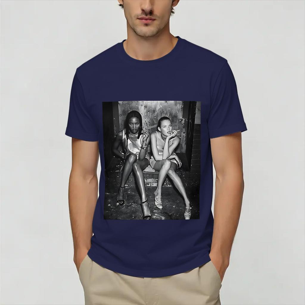 T-shirt Kate Moss Unisex Divertente Puro Cotone Maglietta Girocollo Manica Corta T-shirt Idea Regalo Abbigliamento