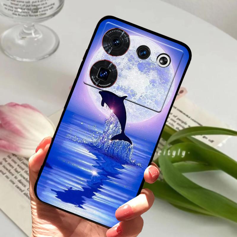 Case For ZTE Nubia Z50 Ultra Case Soft Print Silicone TPU Black Bumper Cover For ZTE Nubia Z60 Ultra Phone Back Coque z50Ultra