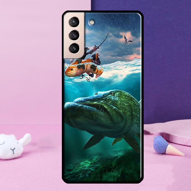 Fishing Painting Phone Case For Samsung Galaxy S25 Ultra S24 Ultra S9 S10 S20 S21 S22 Plus S23 S24 FE Cover