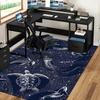 1pc Oceanic Marine Life Chair Mat - Anime Cartoon Design, Non-Slip Carpet for Office Chairs, Suitable for Home Decor, Living Room, Bedroom, Game Room
