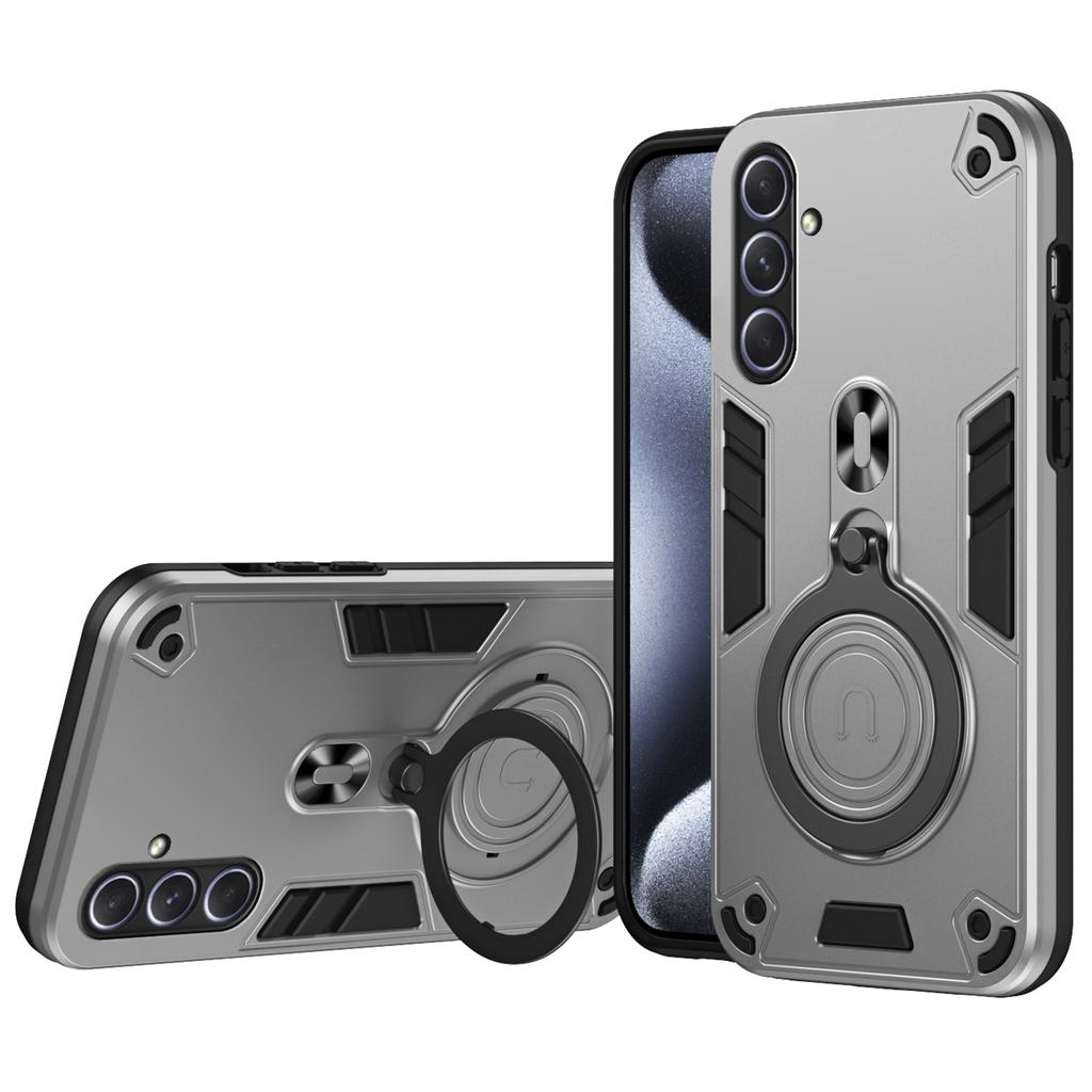 For Samsung Galaxy A55 5G Case Rotatable Kickstand PC+TPU Drop Protection Phone Cover