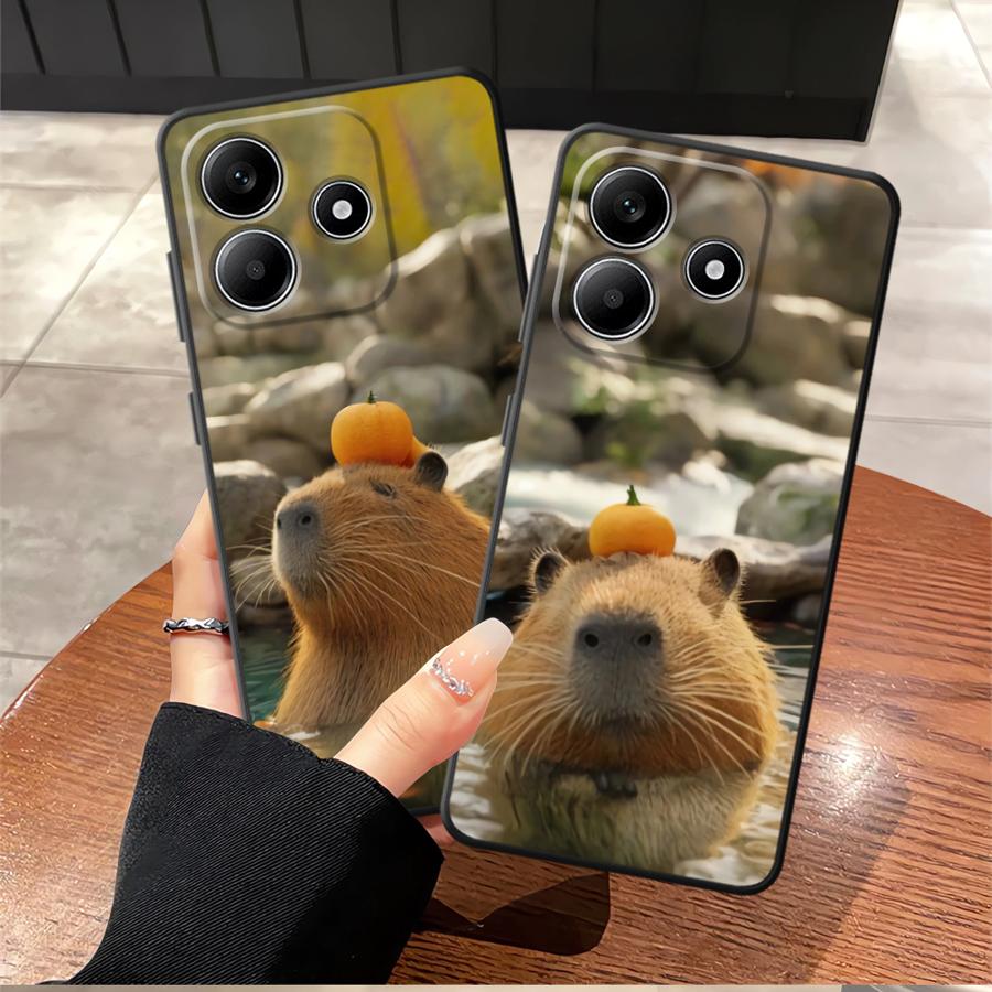 Cute Capybara Case for Xiaomi Redmi Note 10 9 8 Pro 11 13 12 Pro Plus 11S 10S 9s 12S Soft Back Phone Cover