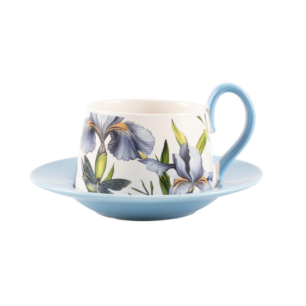 Set di Tazza da Caffè e Sottotazza in Ceramica Retro di Alta Gamma con Scatola Regalo per il Tè del Pomeriggio