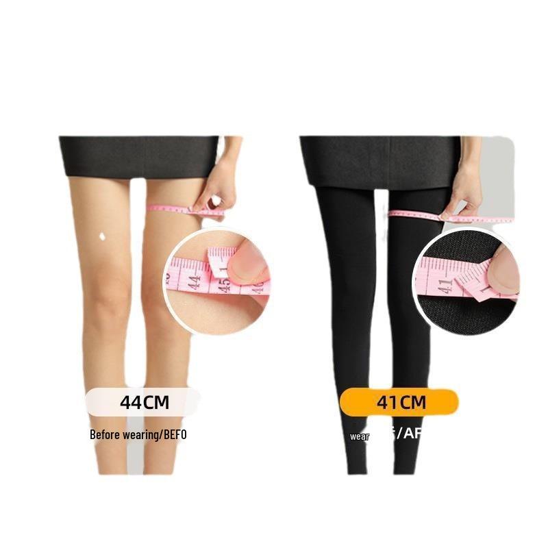 Women's Slimming Leggings, Spring/Autumn, Leg Shaping Tights, Black & Nude, Pressure Base Layer for Beautiful Legs