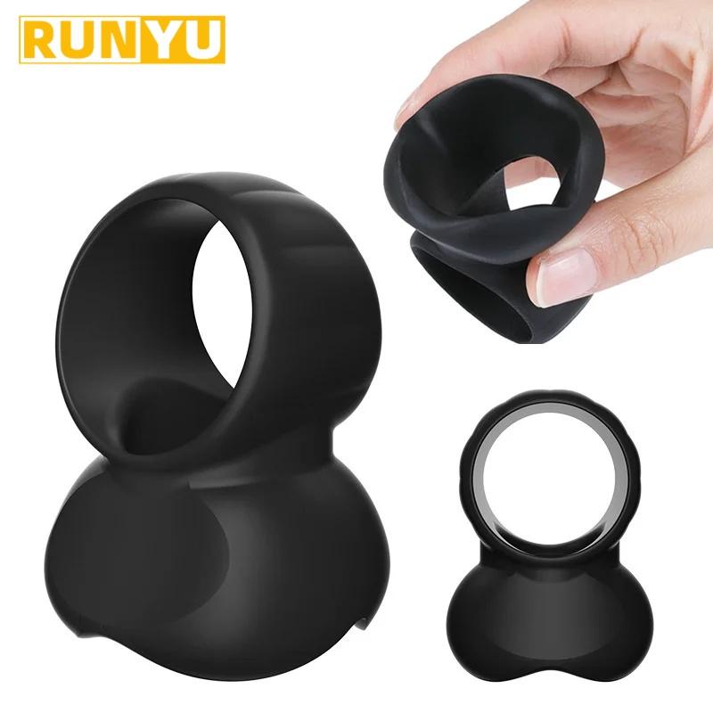 Delay Ejaculation Penis Rings Male Dick Erection Stretcher Extender Erotic Cock Rings Sex Toys for Men Double Cockring BDSM Toys