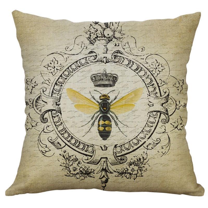 Elegant 18" Butterfly Bees Cotton Linen Pillow Case For Stylish Home Decor