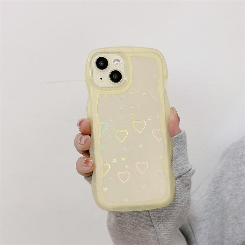 Wave Pattern Laser Love Applies To Iphone15pro Max Apple 16 Mobile Phone Case 11 New Xr Women 14 Soft X