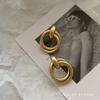 Cold and Stylish Exaggerated Metallic Texture Elegant Round Stud Earrings for The Ears