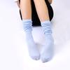 1 Pair Women Socks Solid Color Sweat-absorbent Autumn Winter Japanese Style Good Elasticity Leg Warmers for Daily Wear