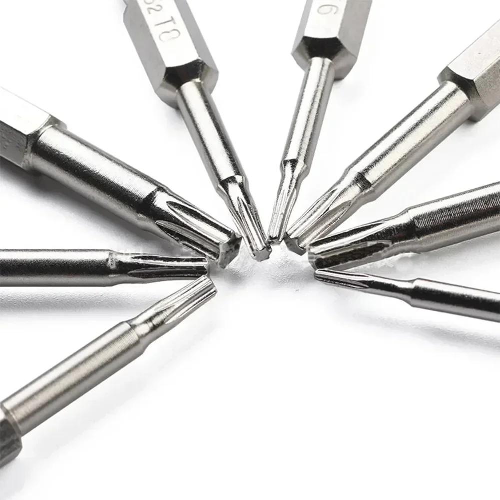 8 Stück Schraubendreher-Sets Magnetisch Für Torx Schraubendreher Bits Set 50mm Lang Für T5-T8 Für T9 Für T10 Für T15 Für T20 Für T25