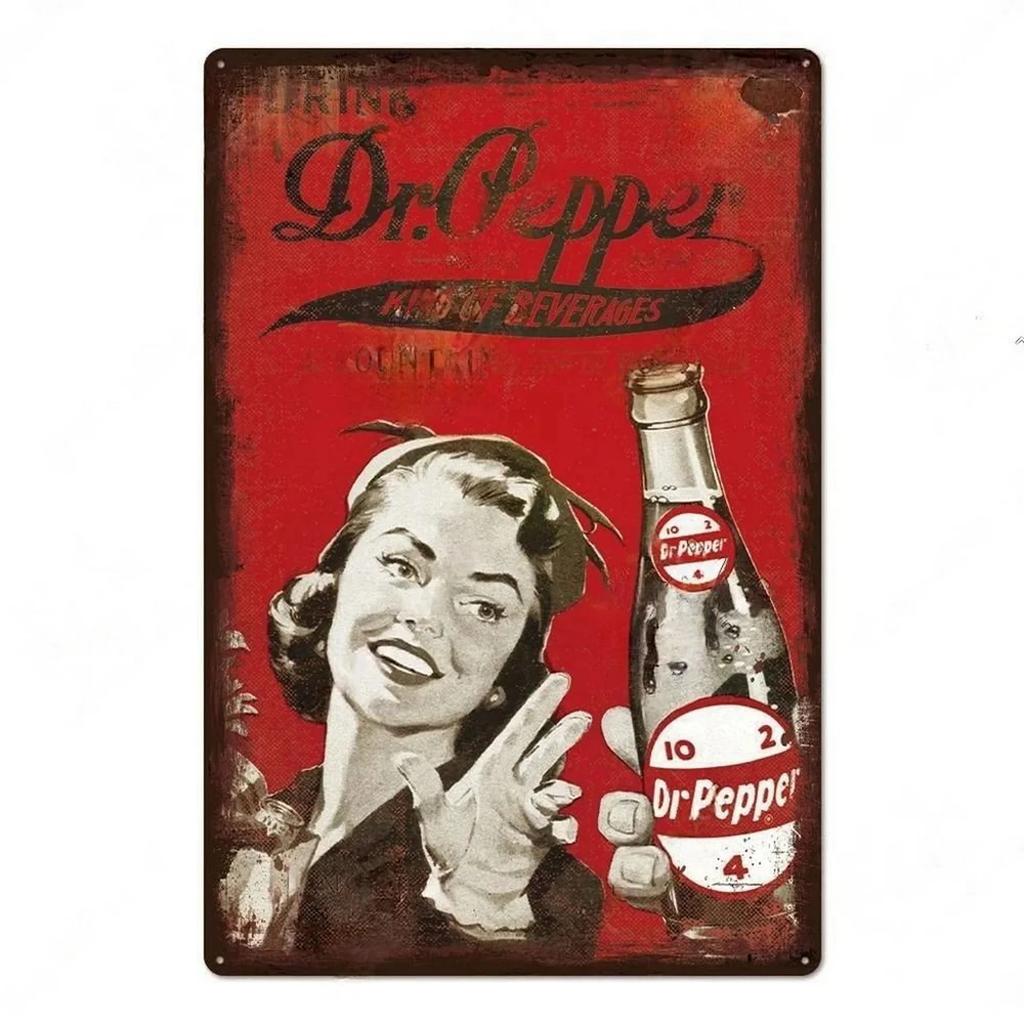 Carbonated Soda Drinks Tin Sign Shabby Vintage Decorative Plaque Wall Decor Bar Home Decor Iron Plate Painting Poster Art Sig