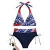Women Flag Print Bikini Set Red Blue White Star Stripe 2 Piece Swimsuit