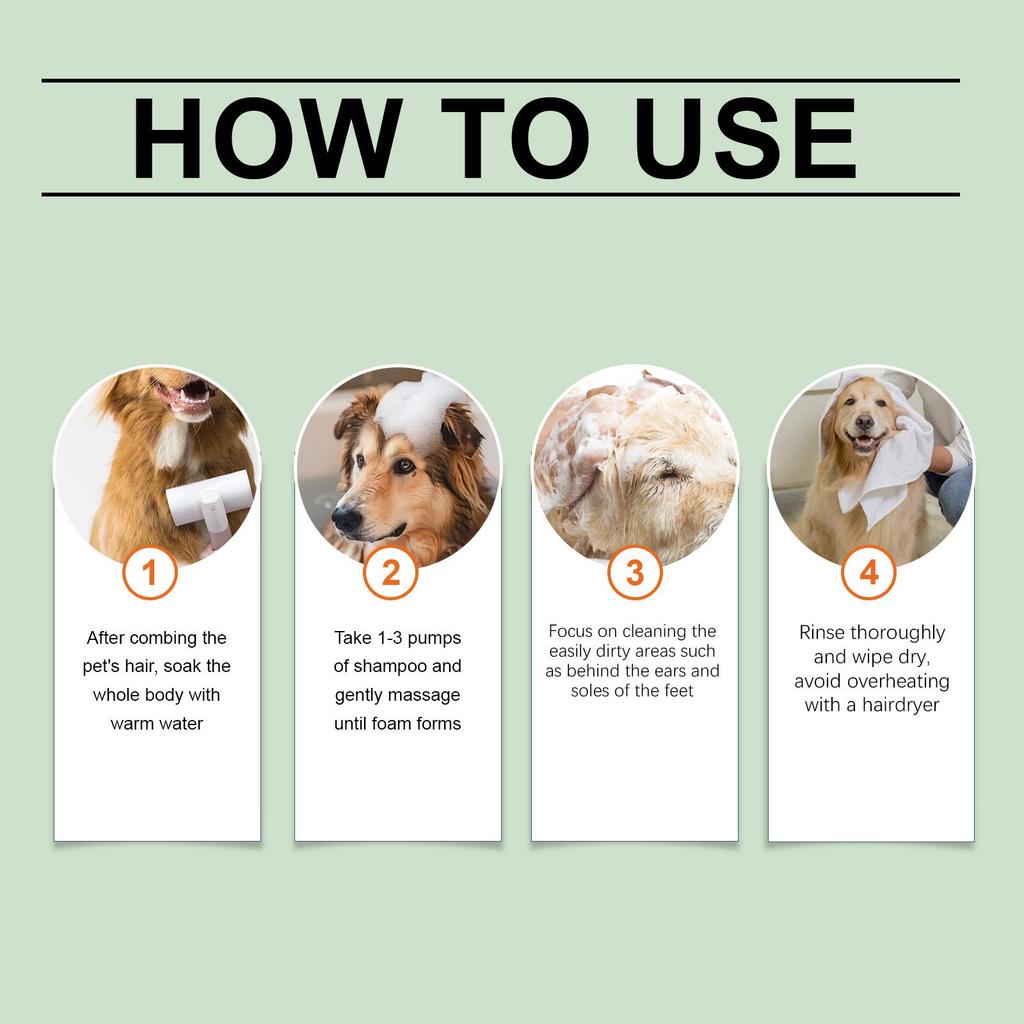 YEGBONG Pet Shampoo, Suitable for Cats and Dogs, 5-in-1 Care with Plant Extracts, Anti-Tangling and Easy To Comb, 100ml