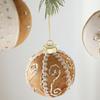 8CM Christmas Tree Ball Hanging Ornaments Coffee Glitter Xmas Tree Decorations Foam Cloth Christmas Pendants