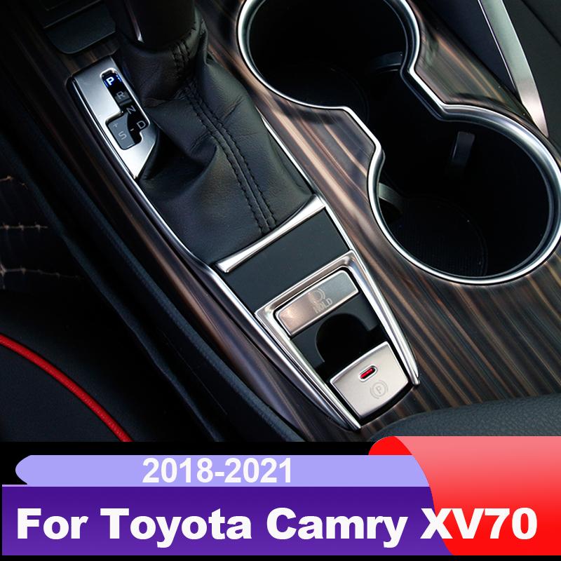 Car Center Console Gear Button Panel Cover Trim for Toyota Camry 2018    70 V70 Xv70 Trd Accessories Auto