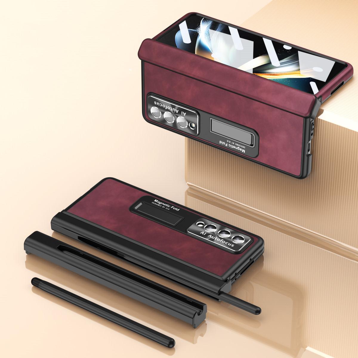 

Противоскользящая подставка S Pen телефон сумка чехол для Samsung Galaxy Z Fold 3 Fold3 Fold 4 Fold4 Zfold4 5G закаленное стекло защитная пленка Capa for Samsung Z Fold 4