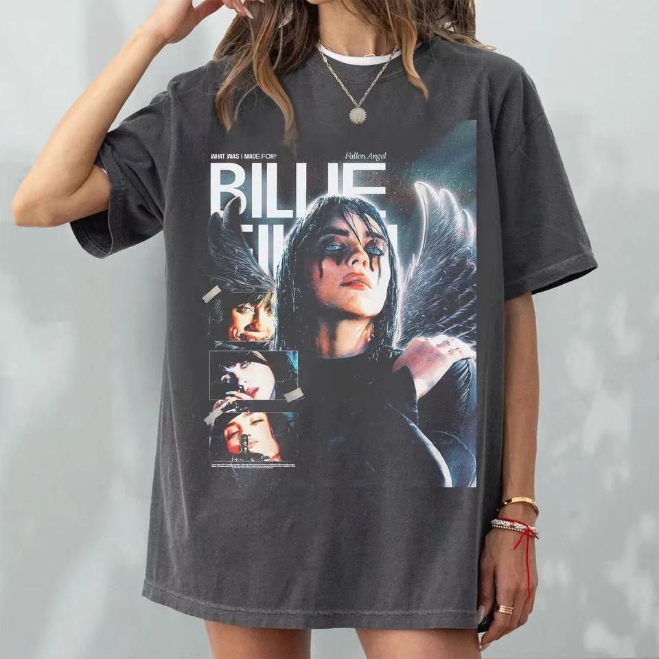 Футболка Billie Eilish Футболка Billie Eilish Guts Tour Подарок фанату Billie Eilish Графическая футболка с коротким рукавом Унисекс Унисекс Женская Летняя S