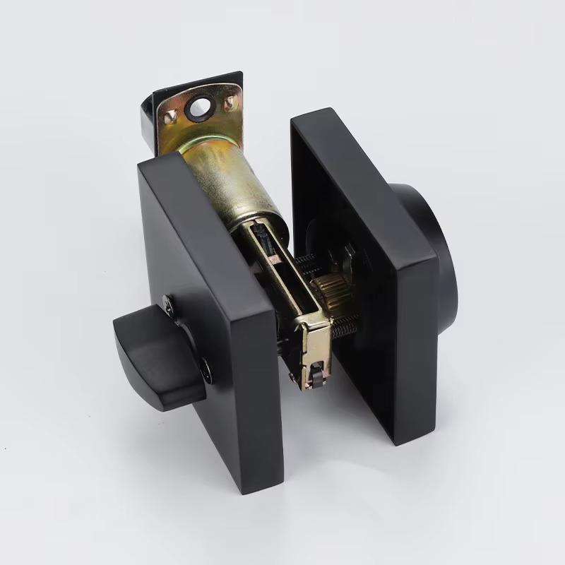Heavy Duty Design Deadbolt Single Cylinder Deadbolt Lock Zinc Alloy Matte Black Square On-Hand Dead Bolt Lock with Key