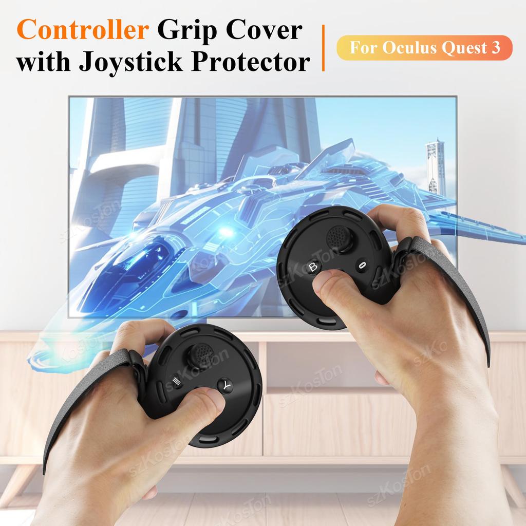 Silikonový ochranný kryt pro Meta Quest 3 VR Controller Anti-Throw Handle Protector Caser s popruhem pro Quest 3 příslušenství