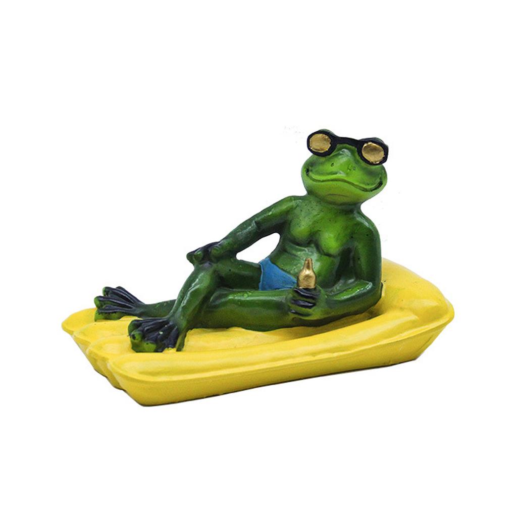 Floating Frog Decoration Figurines Resin Crafts Decorative Ornaments Animal Statue Figure for Home Garden Pool Pond Christmas