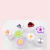 8 Pcs Comfortable Crystal Diamond Waterdrop Pedicure Tool Toe Silicone Separator Flower