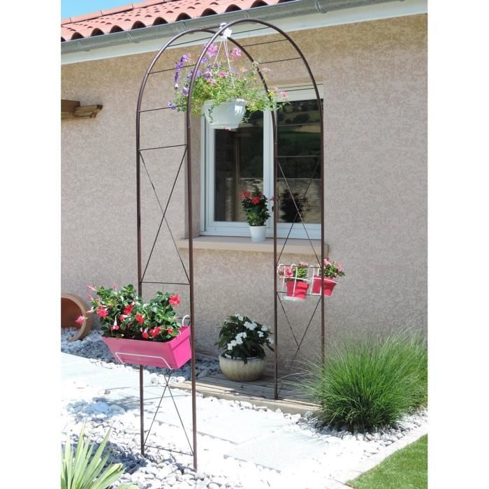 Arche de jardin - louis moulin - 3186 - métal fer vieilli - 130 x 250 cm - montage facile