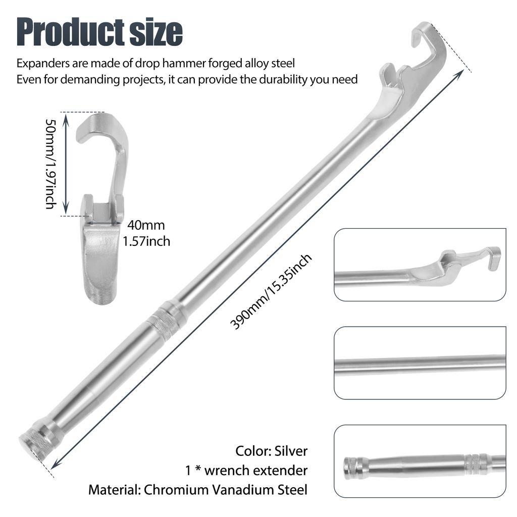 Barre d'outil rallonge de clé de 15 pouces, rallonge de clé adaptateur de couple extra longue, clé universelle, barre adaptateur rallonge de couple