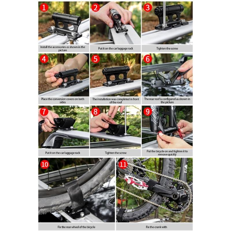 Regulable Bicycles Rear Wheel Rack With Antislip Light weight Aluminum Alloys Car Rack Brackets For Mountain Bike