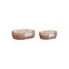 Haustierbett - Home ESPRIT - 50x35x14 cm - Weiß Hellbraun - Metall synthetisches Rattan - 2 Stück