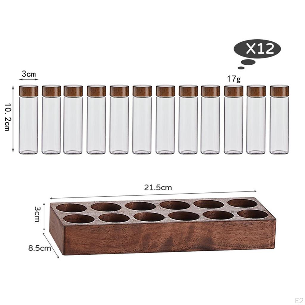 Coffee Tubes, Bean Tube Bottle, Wooden Exhibition Stand And Funnel, Storage