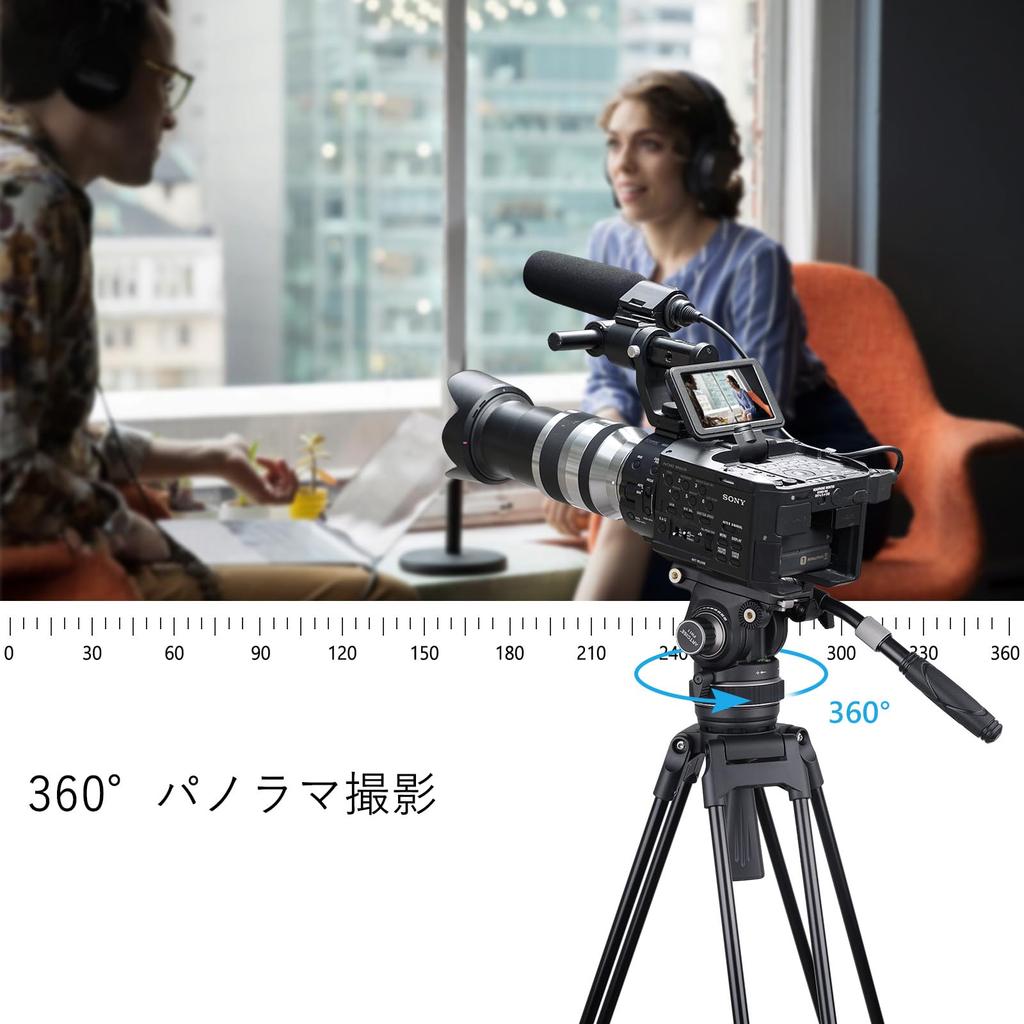 ARTCISE Fluid Video Head with Adjustable Aluminum Alloy Tripod Head with Handle for Maximum Load Capacity 12kg Damping, DSLR/Digital/SLR/Camera Video,