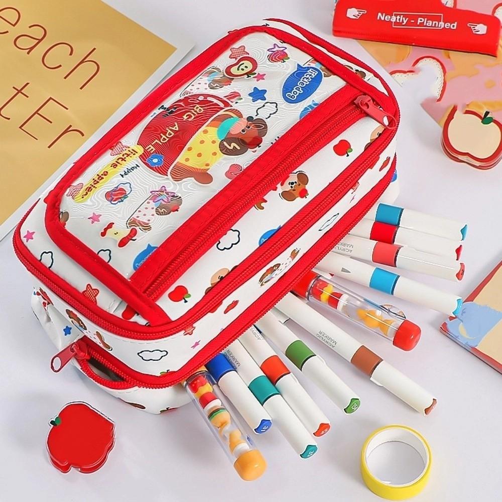 Large Capacity Stationery Storage Bag Fruit Dogs Pen Pencil Case  School Office