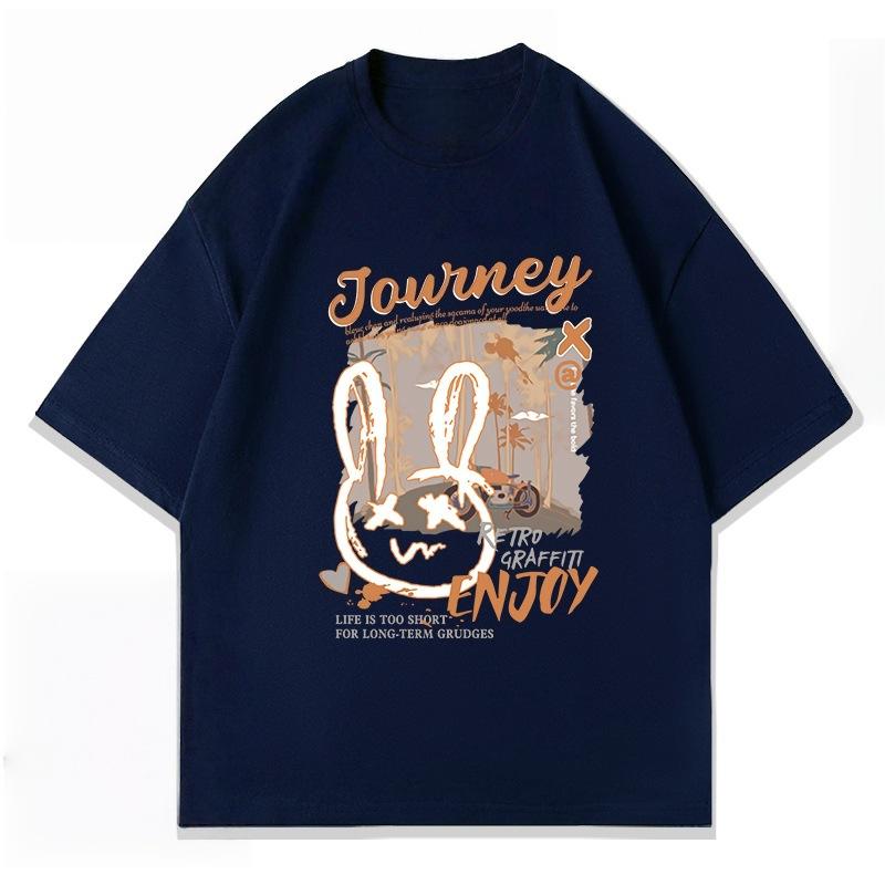 Pure Cotton Men's Summer New Trendy Brand American Retro Loose Trend Handsome T-shirt