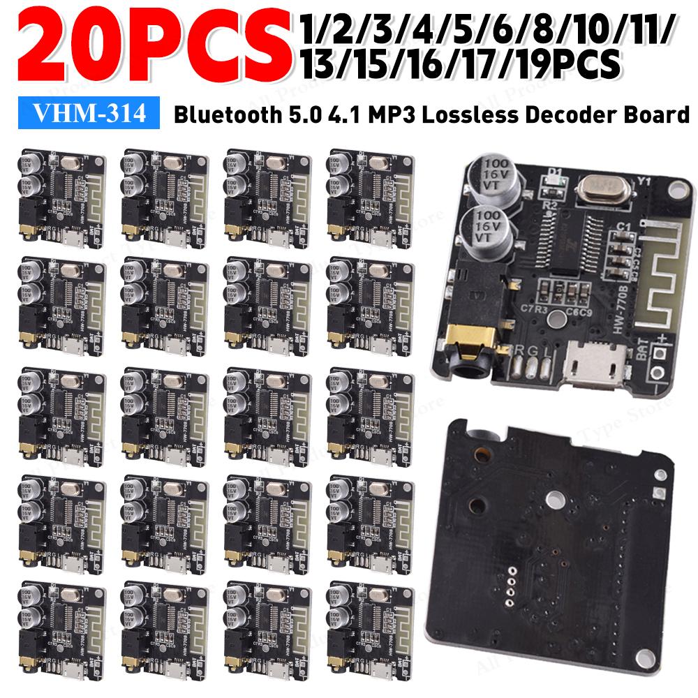 1-20PCS Bluetooth Audio Receiver Board Bluetooth 5.0 MP3 Lossless Decoder Board Wireless Stereo Music Module 3.7-5V XY-BT-Mini