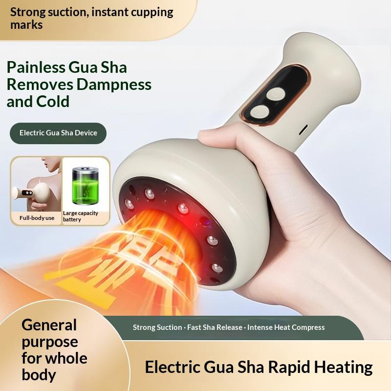 Rechargeable Scraping Massager Vibration Hot Compress Meridian Brush Body Shaping Lymphatic Detoxification Dredging