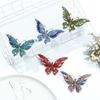 Styl Retro Broszka Motyl Kolorowy Kryształ Wykwintny Wzór Broszka z Diamentami Metalowy Owad Luksusowa Wielokolorowa Broszka Kryształowa